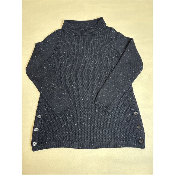 Talbots Womens Blue Speckled Knit Cotton Blend Pullover Sweater Size Med - Picture 1 of 8
